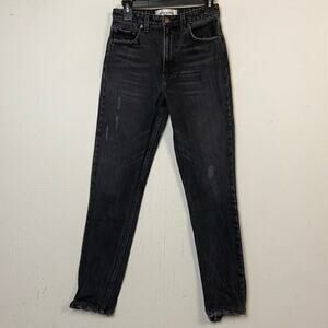 Reformation Women’s Julia High Cigarette Jeans Pacific Wash Black Size 26